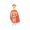 Roman warrior, soldier in traditional clothes of Ancient Rome vector Illustration on a white background