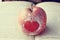 Romance apple heart symbol