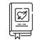 Romance book black line icon. The most popular genre in literature. Pictogram for web page, mobile app, promo. UI UX GUI design