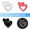 Romance icon. Linear black and RGB color styles. Romantic movie, love story. Popular cinema genre about relationship