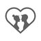 Romance, love, valentines icon. Gray vector graphics
