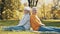 Romance at old age. Elderly retired couple sitting back to back in the park in autumn