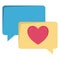 Romance online, online loving chat  vector icon which can easily modify or edit