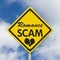 Romance Scam yellow warning sign