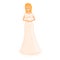 Romance wedding dress icon, cartoon style