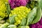 Romanesco broccoli or broccoliflower at the market