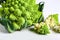 Romanesco broccoli close up. The fractal vegetable is known for it`s connection to the fibonacci sequence and the golden ratio.