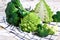 Romanesco broccoli close up. The fractal vegetable is known for it`s connection to the fibonacci sequence and the golden ratio.