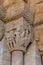 Romanesque capital in the facade of a chuch