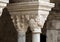 Romanesque capitals of the columns in the cloisters of the Abbey of Montmajour near Arles,