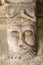 Romanesque Carving of a Strange Head or Face c12th Capital in Cloisters of Montmajour Abbey near Arles