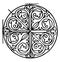 Romanesque Circular Panel is a design found on a 12th century manuscript, vintage engraving