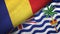 Romania and British Indian Territory two flags textile cloth, fabric texture