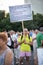 Romania, Bucharest - August 12, 2018: Man protester with single sign