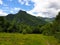 Romania, Cozia Mountains, Urzica Crest, viewpoint from Varatec Village.