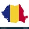 Romania - Europe Countries Map and Flag Vector Icon Template Illustration Design. Vector EPS 10.