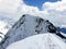 Romania, Fagaras Mountains, Lespezi Peak, Viewpoint from Cornul Caltunului Peak.