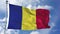 Romania Flag in a Blue Sky