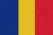 Romania flag carpet textured, fur or feather pattern, use as a background, the symbol of Romania country. National Freedom.