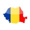 Romania Flag Country Contour Vector Icon