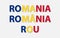 Romania flag letters, vector illustration