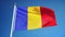 Romania flag in slow motion seamlessly looped with alpha