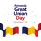 Romania Great Union Day Vector Template Design Illustration