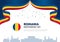 Romania independence day background banner poster for national celebration on december 1 st