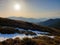 Romania, Leaota Mountains, leaving evening.