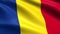 Romania Looping Flag 4K, with waving fabric texture