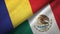 Romania and Mexico two flags textile cloth, fabric texture