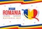 Romania National Day Vector Illustration on 1st December with Waving Flag Background in Romanian Great Union Memorial holiday