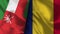 Romania and Oman Realistic Flag â€“ Fabric Texture Illustration