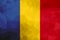 Romania polygonal flag. Mosaic modern background. Geometric design