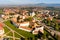 Romania Prejmer fortified church aerial view from drone , medieval architecture from Transylvania