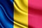 Romania realistic flag illustration.