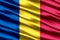 Romania realistic flag illustration.