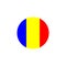 Romania round flag icon. National Romanian circular flag vector illustration