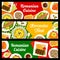 Romanian cuisine restaurant dishes vector banners