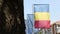 Romanian and European Union Flags Revealed After Tracking Past Tree