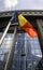 Romanian flag in front of the EU Parliament