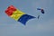 Romanian flag on the parachute