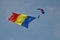 Romanian flag on the parachute