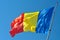 Romanian flag waving in the wind