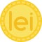 Romanian leu coin icon, currency of Romania