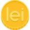 Romanian leu coin icon, currency of Romania