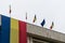 Romanian and NATO flags in the wind