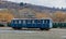 Romanian old abandoned fineart steam train wagon.Mocanita legendary train from Viseul de Sus.