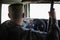 Romanian soldier driving an Uro Vamtac armored vehicle