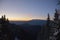 Romanian sunset landscape over Bucegi Mountains